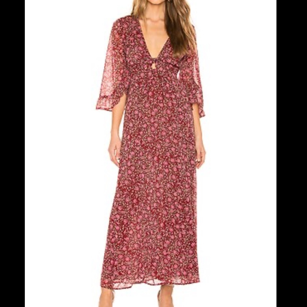AMUSE SOCIETY Besos Besos Baby Dress in Crimson size S